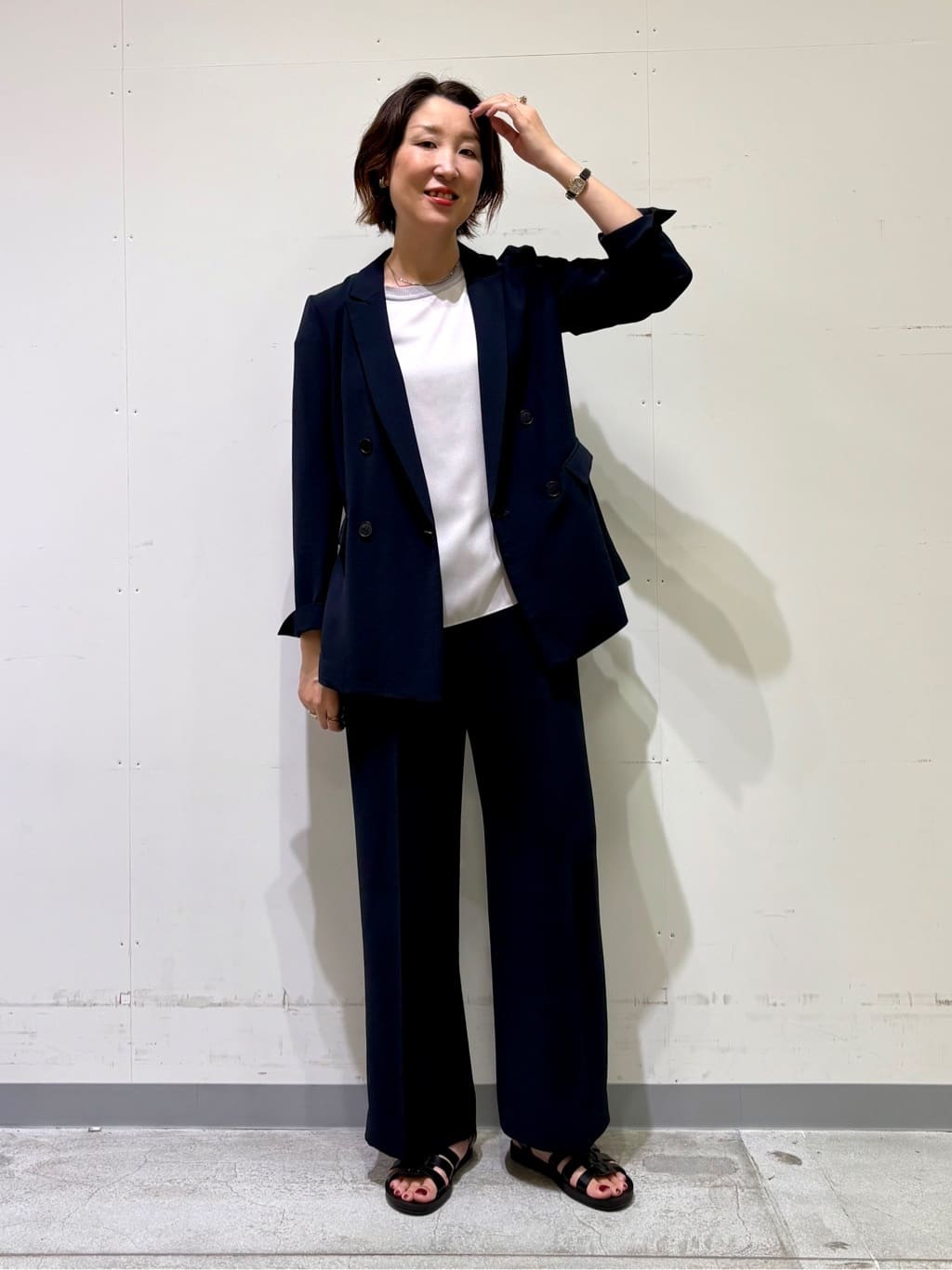 yuriさんの「INDIVI｜【バックシャン】デザインTブラウス」を使ったコーディネート