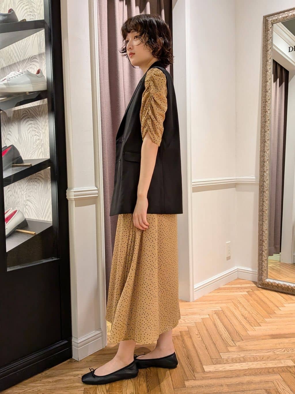 saoriさんの「DRESSTERIOR｜◆ソフトレザーバレエシューズ」を使ったコーディネート