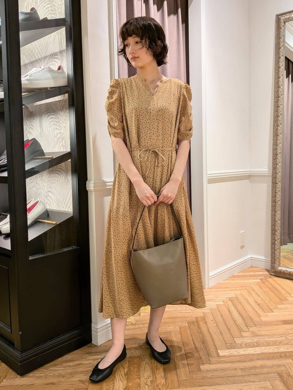 saoriさんの「DRESSTERIOR｜◆ソフトレザーバレエシューズ」を使ったコーディネート