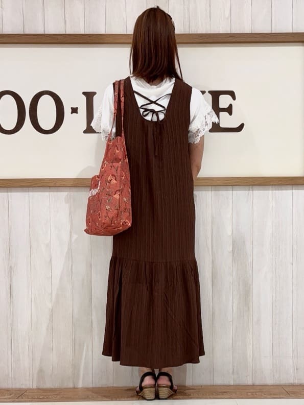 みきぽんさんの「SHOO･LA･RUE｜【S-LL/ひんやり/UV/】大人上品な お袖レースニット」を使ったコーディネート