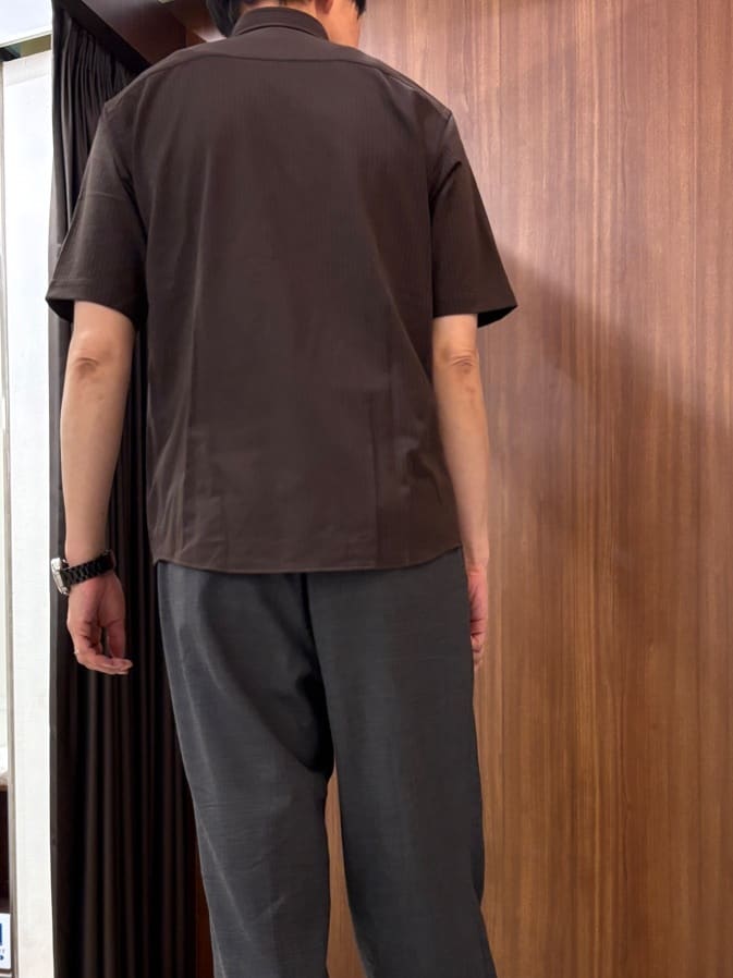 かたやまさんの「TAKEO KIKUCHI｜【COOL CITY WEAR】ストライプジャージ ボタンダウンシャツ /接触冷感」を使ったコーディネート