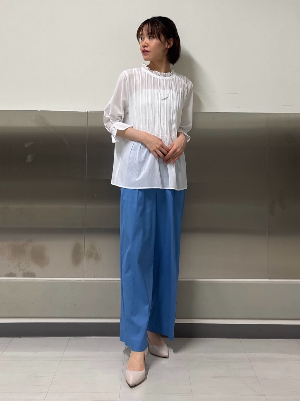 kanaeさんの「INDIVI｜【洗える/コットン】ピンタックシアーブラウス」を使ったコーディネート