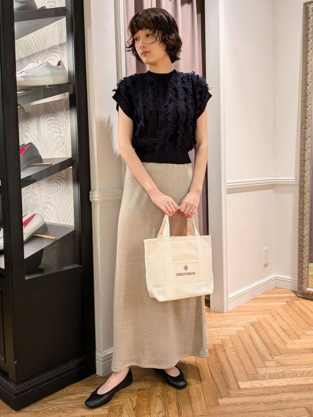 saoriさんの「DRESSTERIOR｜◆ソフトレザーバレエシューズ」を使ったコーディネート