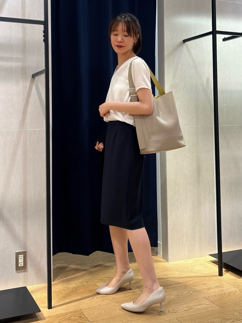 kanaeさんの「INDIVI｜【定番スーツ／UVケア／洗える】ウール調テーラードジャケット」を使ったコーディネート