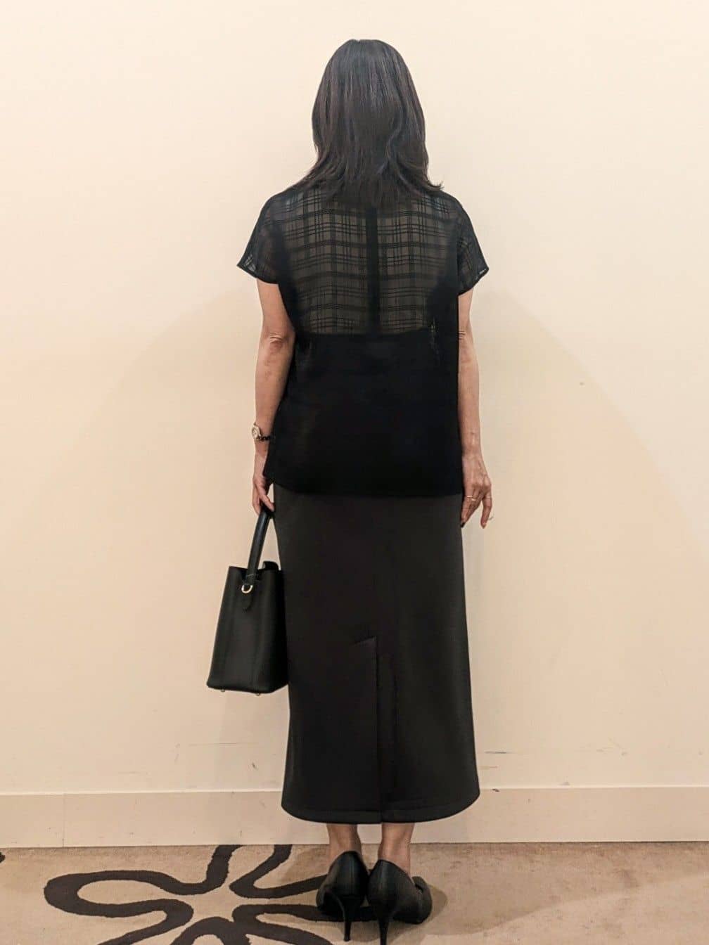 laverさんの「UNTITLED｜【シアー】チェックスタンドネックブラウス」を使ったコーディネート