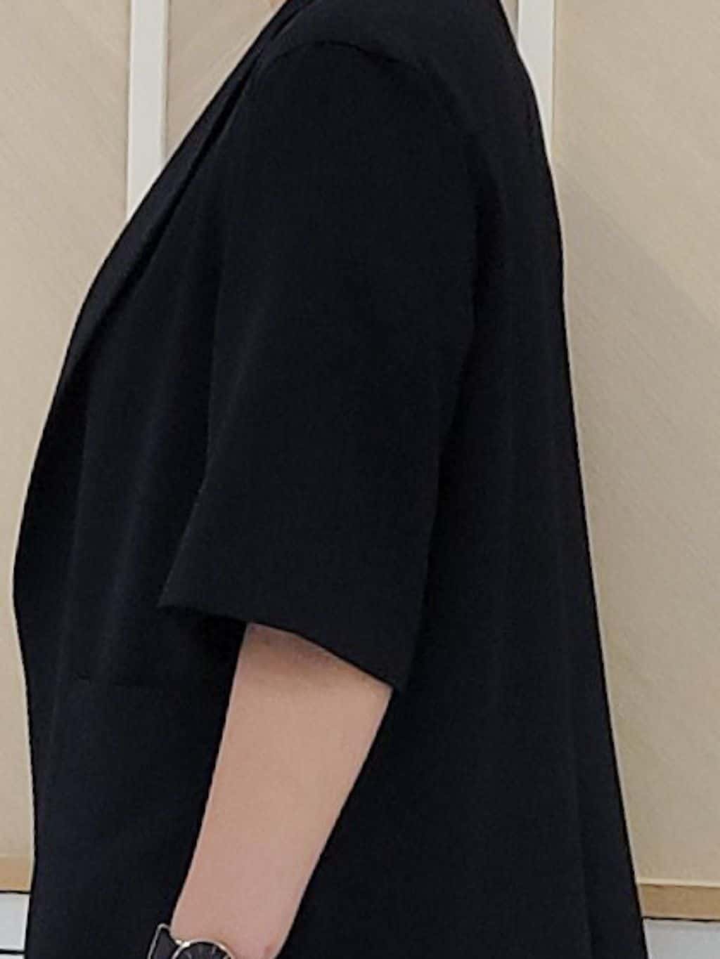 tomoさんの「COUP DE CHANCE｜【手洗い可／日本製】五分袖ジャケット」を使ったコーディネート