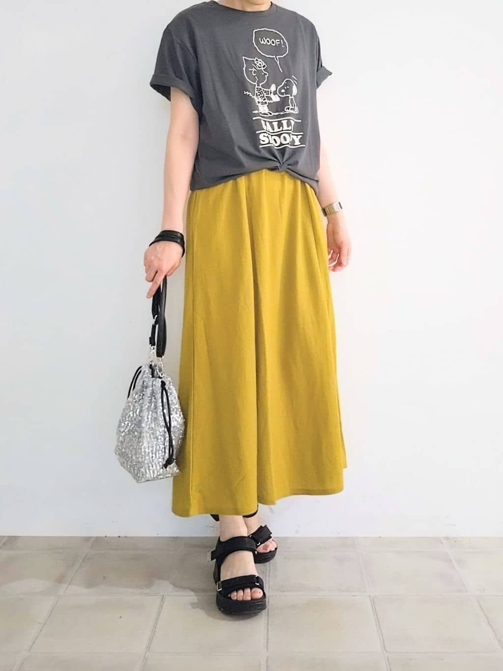 miomioさんの「SHOO･LA･RUE｜【PEANUTS】ひんやりTシャツ」を使ったコーディネート