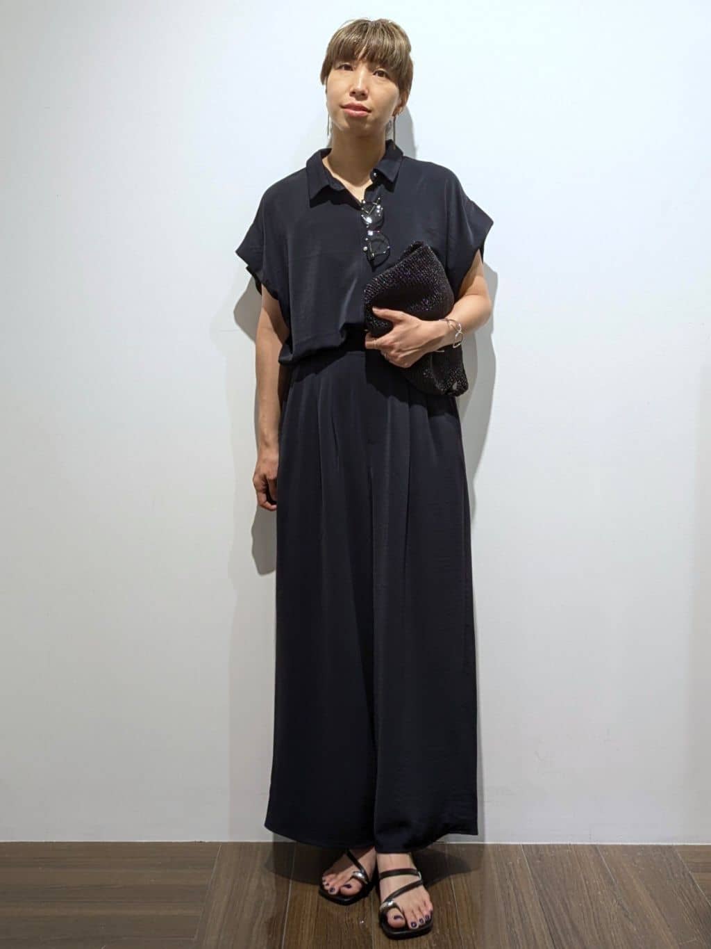 4410さんの「THE SHOP TK｜コットンライクブラウス【接触冷感/洗濯機OK/UV/セットアップ可】」を使ったコーディネート