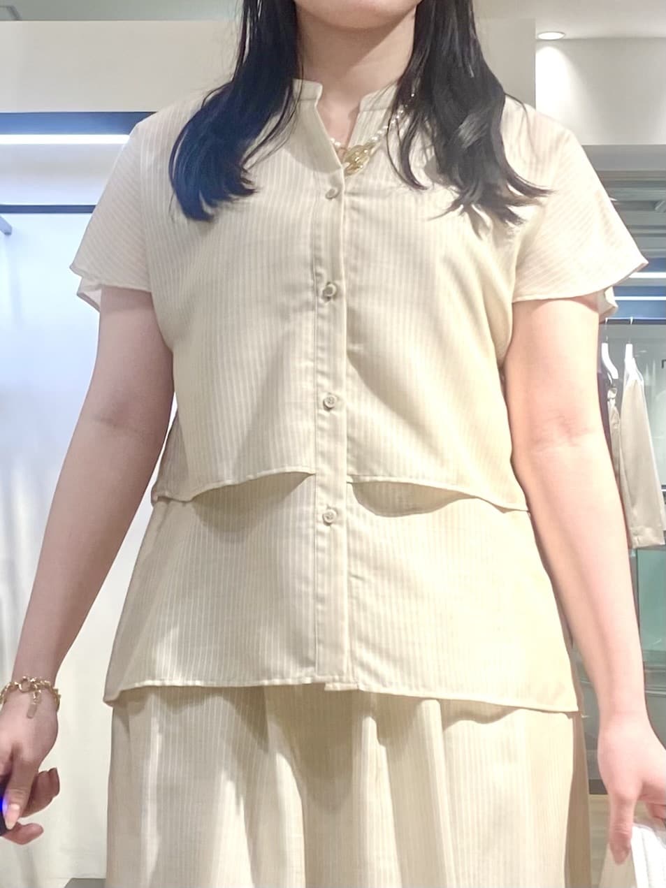 misakiさんの「INDIVI｜パール調コインショートネックレス」を使ったコーディネート