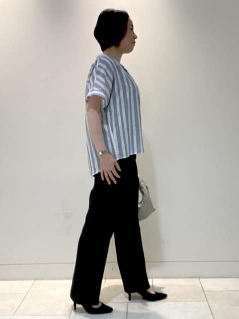 フミさんの「Reflect｜【洗える】ドビーストライプブラウス」を使ったコーディネート