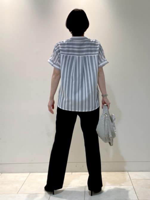フミさんの「Reflect｜【洗える】ドビーストライプブラウス」を使ったコーディネート