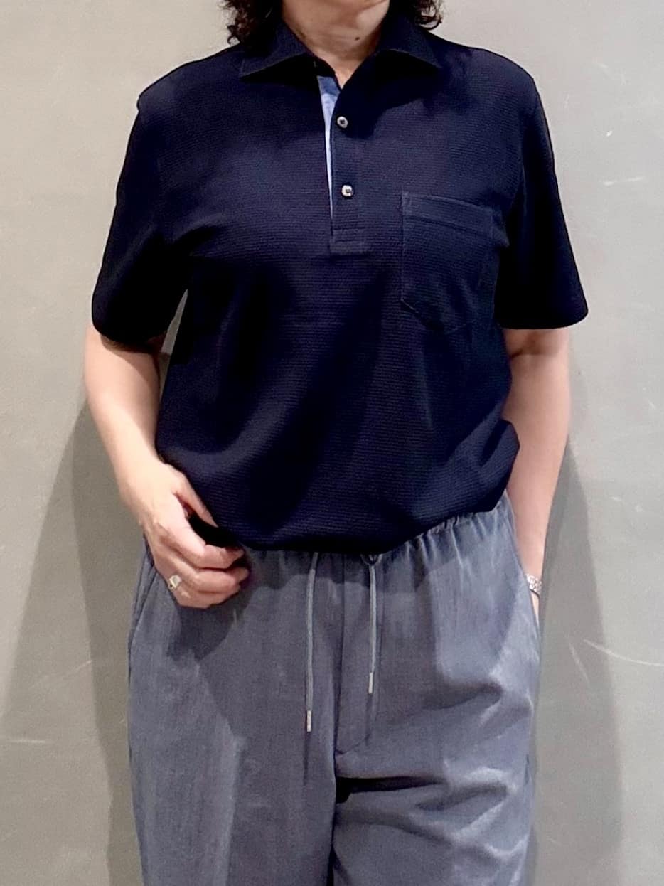 のぐみさんの「TAKEO KIKUCHI｜【抗菌防臭／9色5サイズ展開】ハニカムメランジ ポロシャツ」を使ったコーディネート