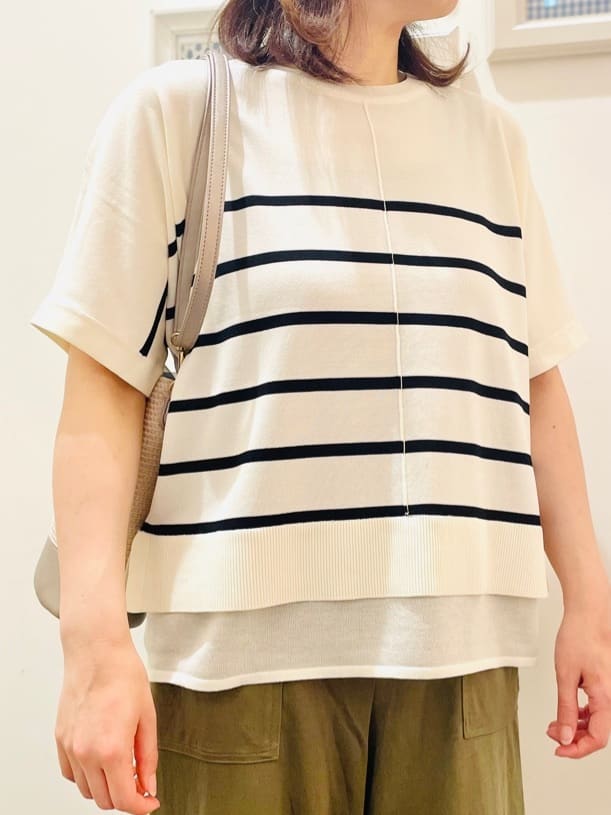 c_h_i_k_aさんの「grove｜【接触冷感】見た目はきちんと、着心地はらくちん クロップドベイカーパンツ」を使ったコーディネート