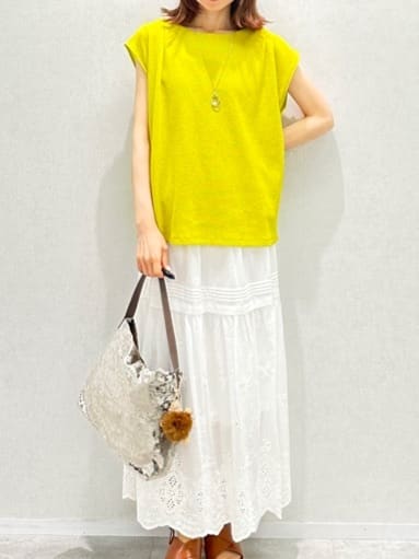 Miwaさんの「UNTITLED｜【ジャージ素材】インナードッキングシアーカットソー」を使ったコーディネート