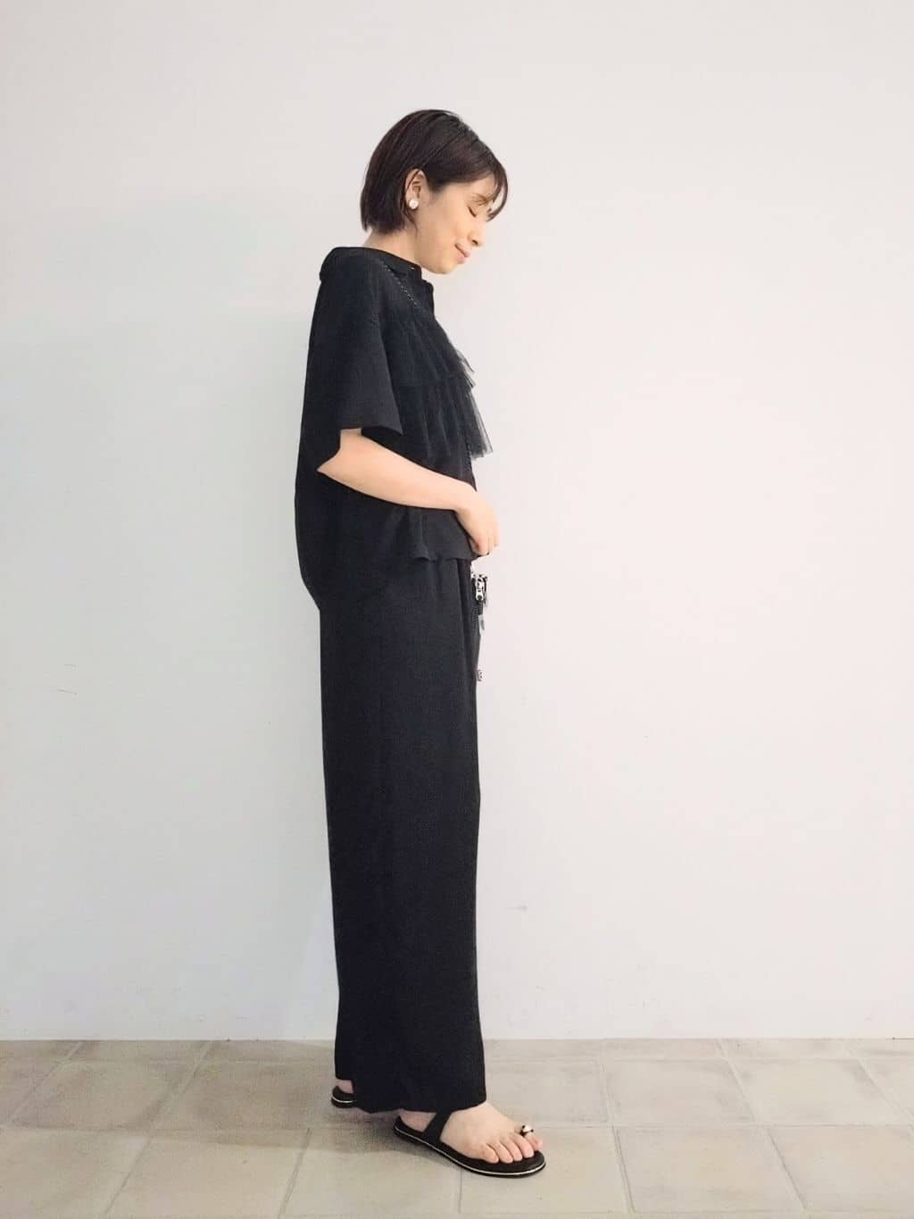 miomioさんの「SHOO･LA･RUE｜【S-LL】一枚でサマ見え チュールドッキングシャツ」を使ったコーディネート