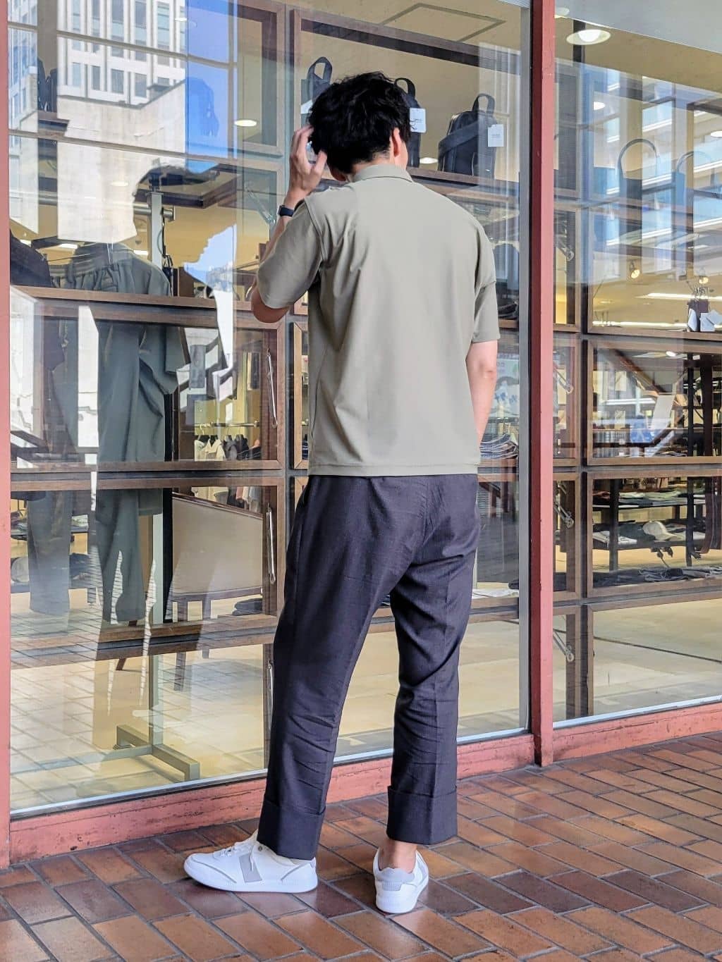 piroyaさんの「TAKEO KIKUCHI｜【COOL CITY WEAR】エアートール ポロシャツ /接触冷感・通気性」を使ったコーディネート