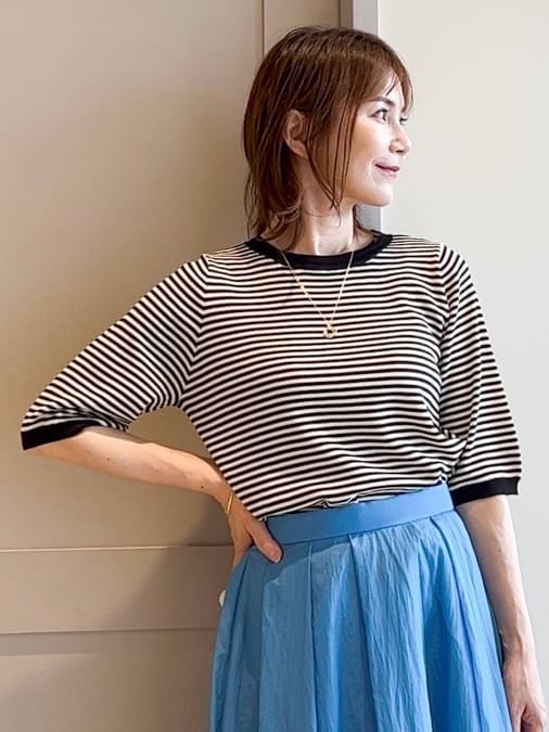 yamakoさんの「grove｜ひんやり多機能・やわらかドライタッチ五分袖プルオーバー」を使ったコーディネート