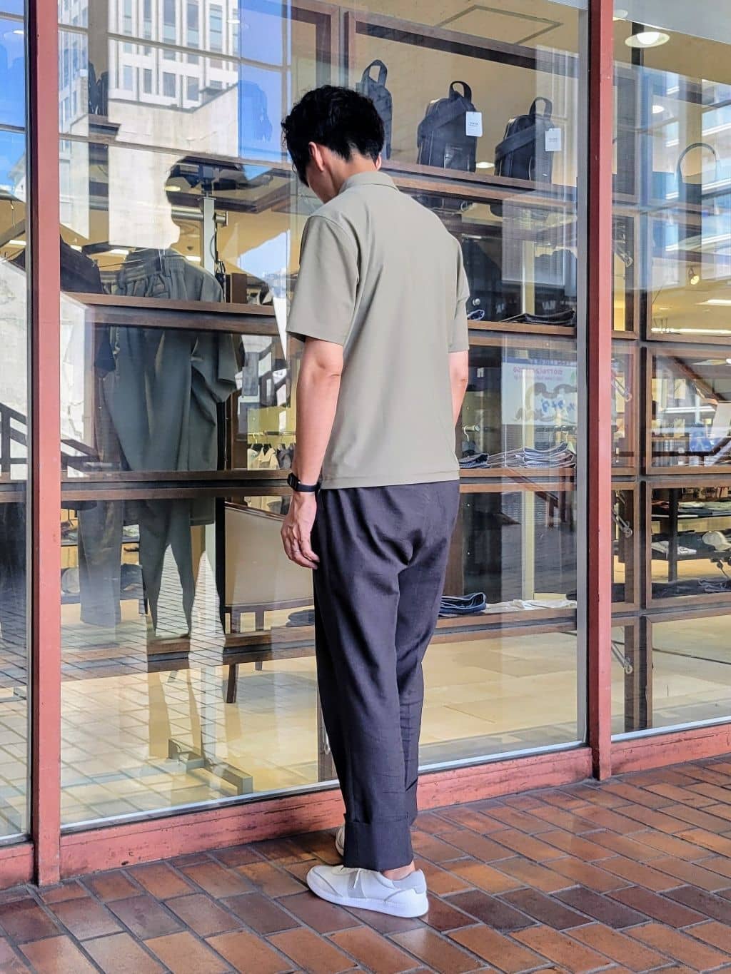piroyaさんの「TAKEO KIKUCHI｜【COOL CITY WEAR】エアートール ポロシャツ /接触冷感・通気性」を使ったコーディネート