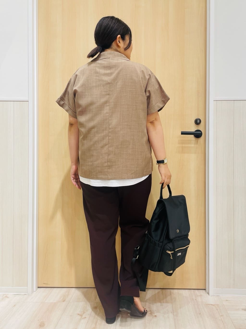 すーさんの「SHOO･LA･RUE｜【S-LL】さらりと着たい大人のための 麻調半袖ジャケット」を使ったコーディネート