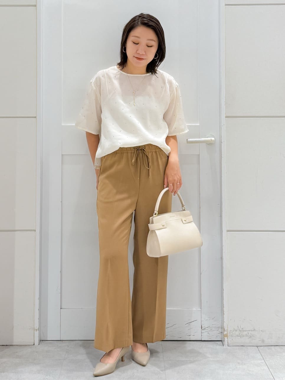 yuka.aさんの「OPAQUE.CLIP｜シアービジューブラウス【手洗い可】」を使ったコーディネート