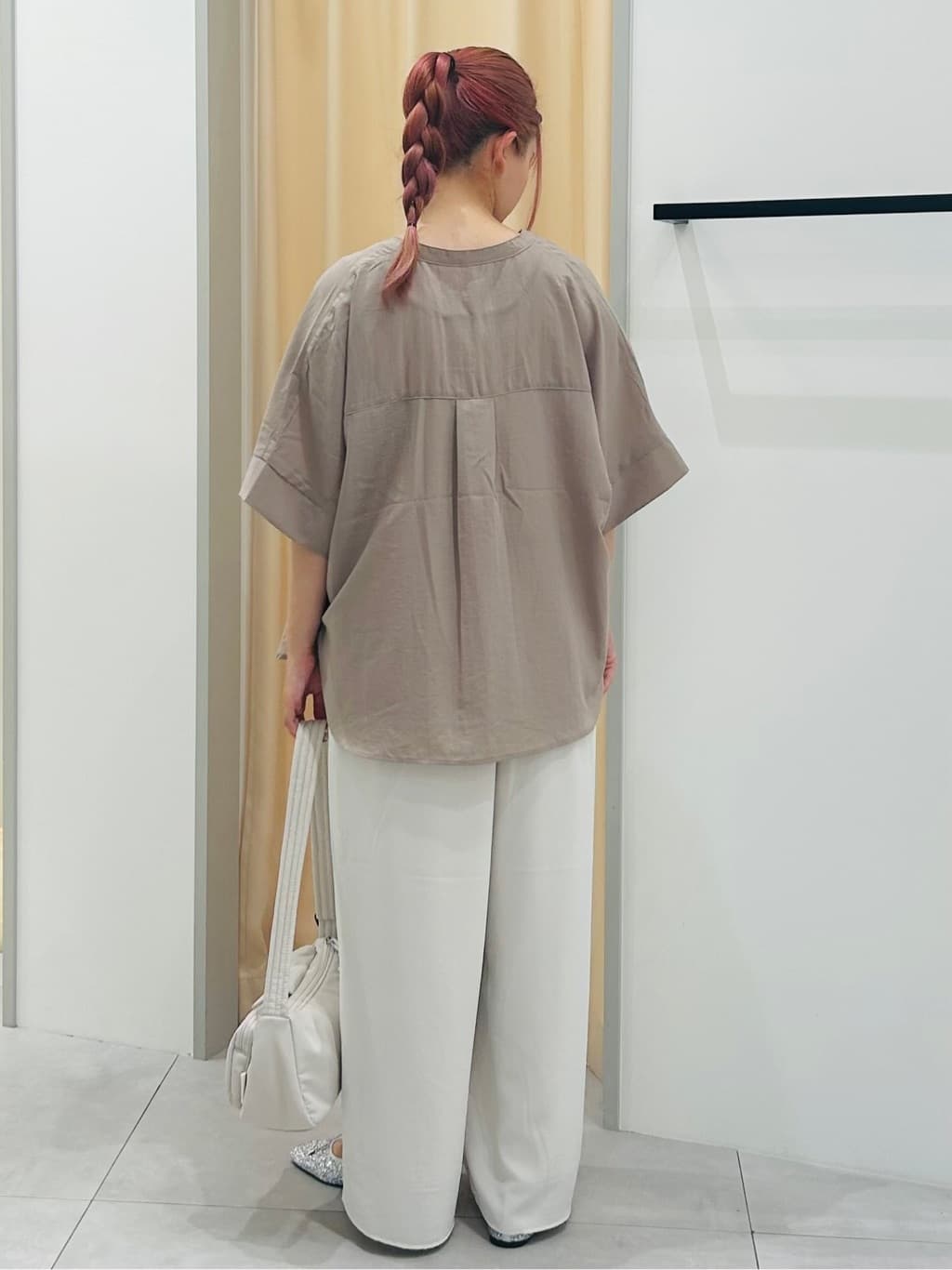 dropさんの「THE SHOP TK｜タックワイドパンツ【UV/洗濯機OK/セットUP可】」を使ったコーディネート