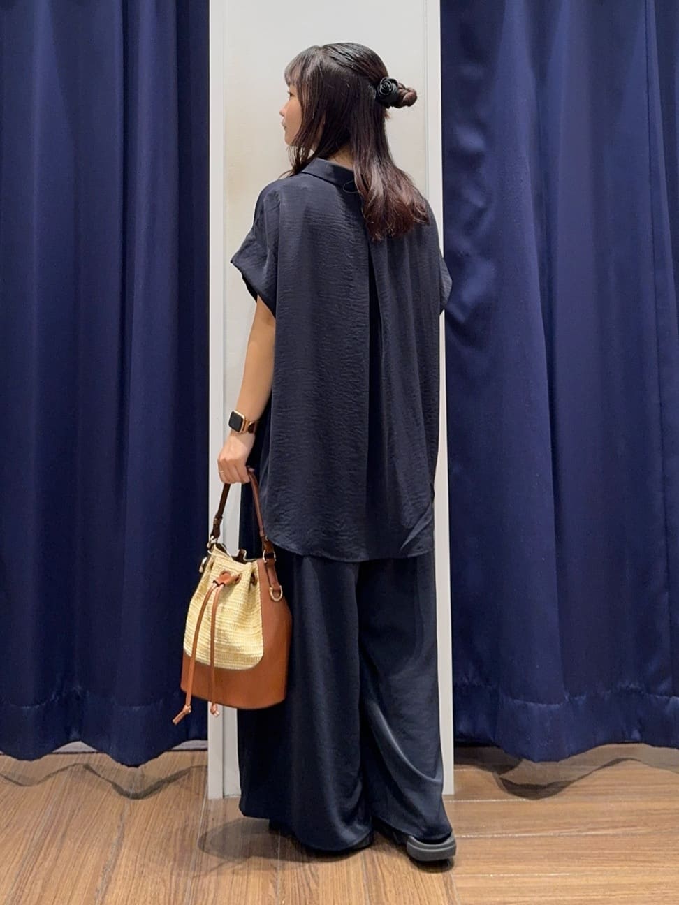 cherryさんの「THE SHOP TK｜コットンライクブラウス【接触冷感/洗濯機OK/UV/セットアップ可】」を使ったコーディネート