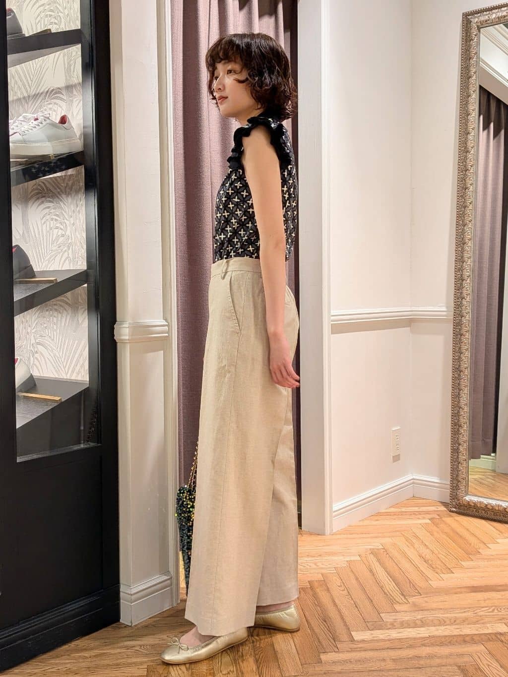saoriさんの「DRESSTERIOR｜◆ソフトレザーバレエシューズ」を使ったコーディネート