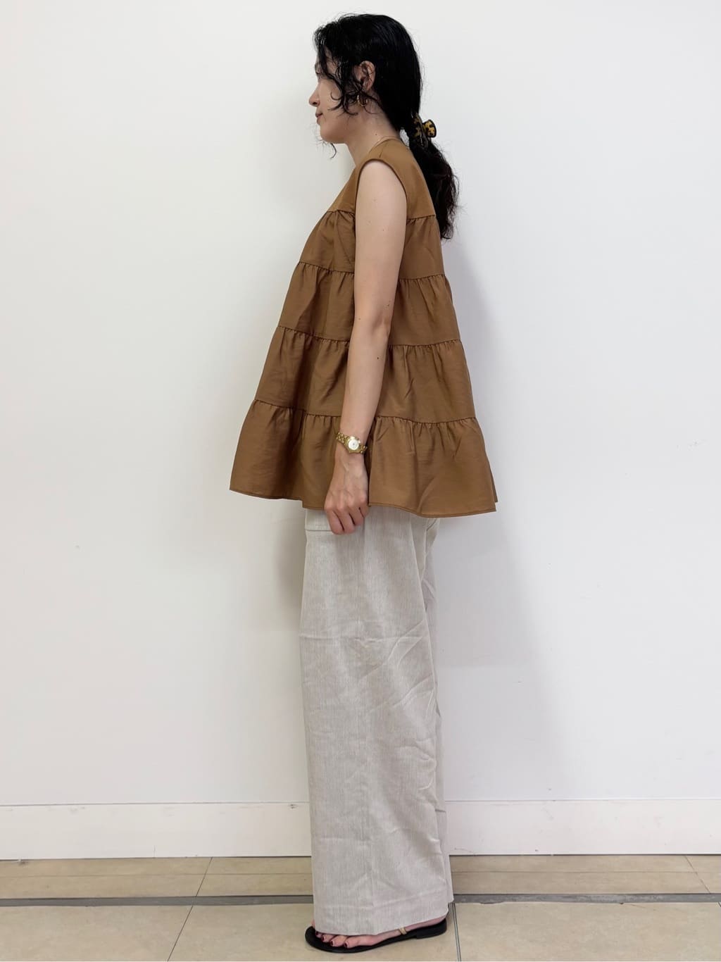 YOKOTAさんの「DRESSTERIOR｜◆【接触冷感/イージーケア】ティアードコンビカットソー」を使ったコーディネート