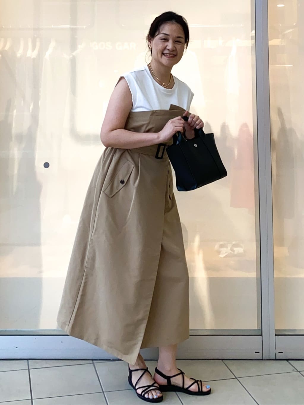 Jeanさんの「OPAQUE.CLIP｜トレンチ風ベアドッキングワンピース【洗濯機洗い可】」を使ったコーディネート
