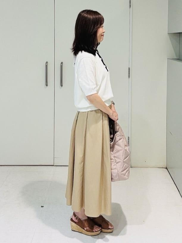 makiさんの「UNTITLED｜【トレンド/きれいめ】5分袖ポロニット」を使ったコーディネート