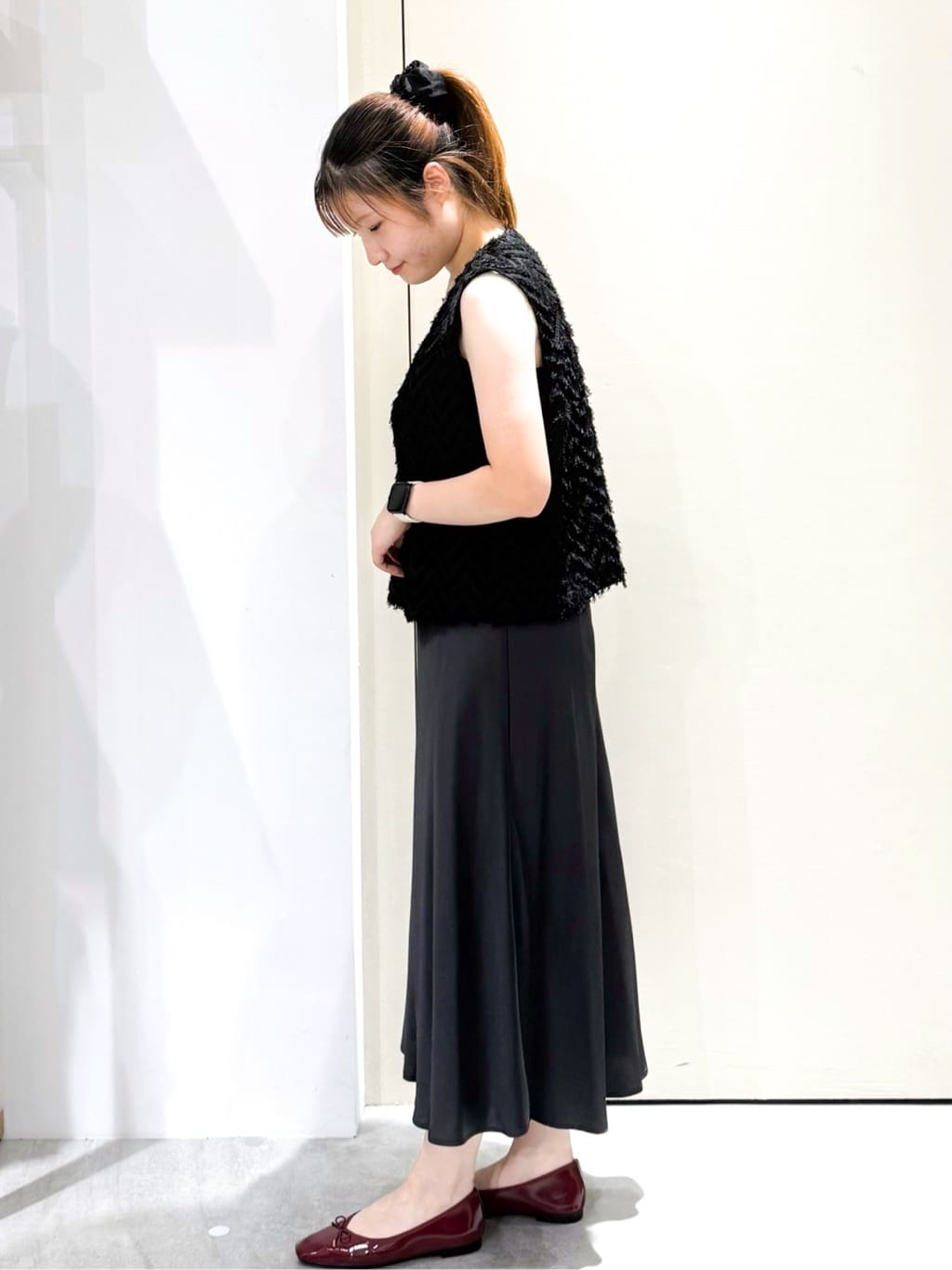 sayaさんの「OPAQUE.CLIP｜フリンジジャカードベスト【洗濯機洗い可】」を使ったコーディネート