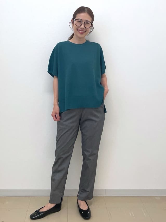Akiさんの「OPAQUE.CLIP｜《5色展開／S-LLサイズ》リラクシーメッシュニット【洗濯機洗い可】」を使ったコーディネート