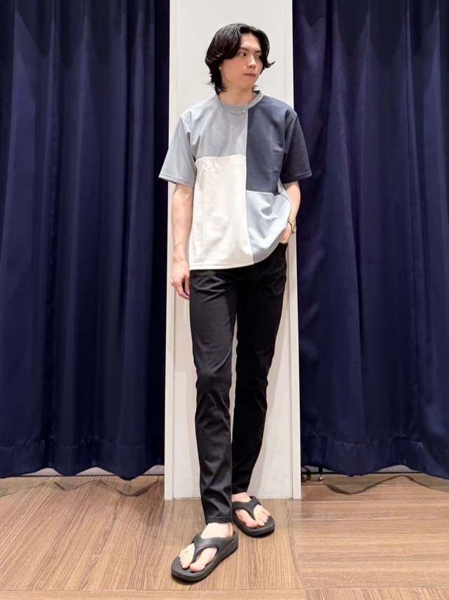 Tightさんの「THE SHOP TK｜ツイルブロッキング 半袖Tシャツ 洗濯機OK」を使ったコーディネート
