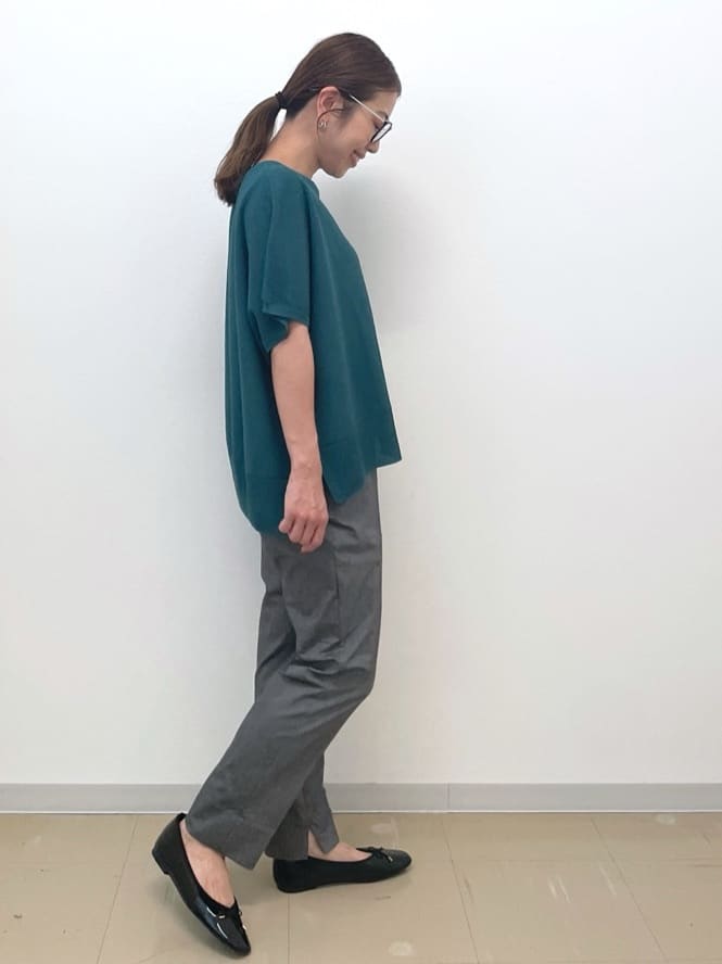 Akiさんの「OPAQUE.CLIP｜《5色展開／S-LLサイズ》リラクシーメッシュニット【洗濯機洗い可】」を使ったコーディネート