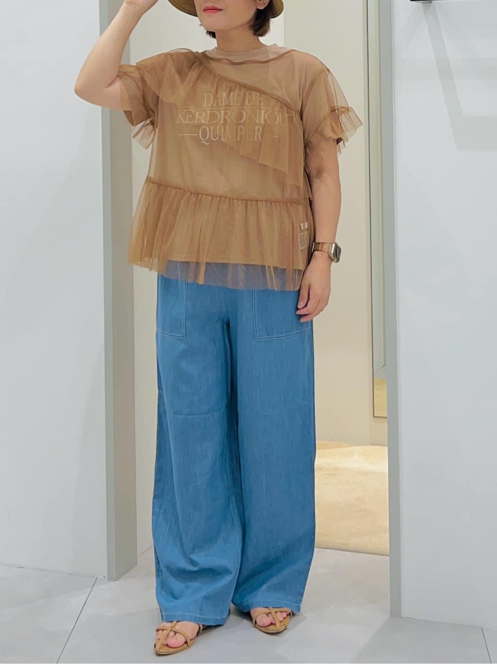 タナさんの「THE SHOP TK｜【セットアイテム】チュール&times;ロゴTシャツ/洗える」を使ったコーディネート