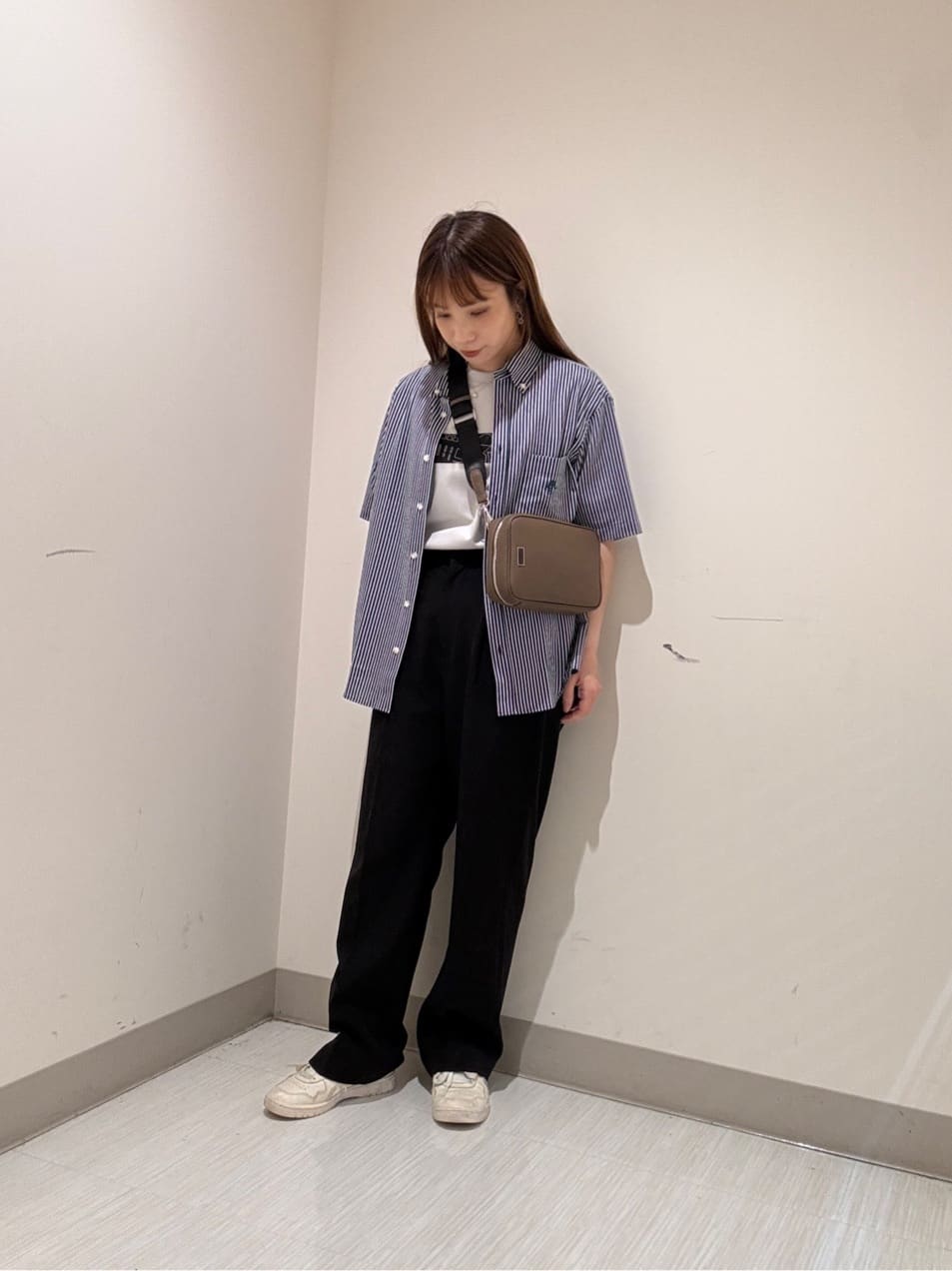 S.A.Oさんの「tk.TAKEO KIKUCHI｜【COOL CITY WEAR】ストライプジャージ ボタンダウンシャツ /接触冷感」を使ったコーディネート