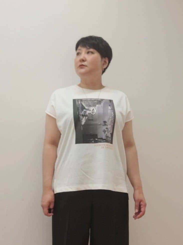 ますこさんの「UNTITLED｜【前開き/洗える】ショート丈シアーシャツ」を使ったコーディネート