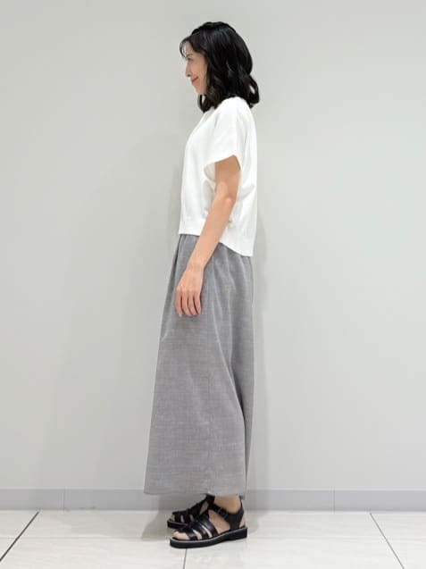 kayoさんの「INDIVI｜【洗える／清涼感◎】ワイドフレアパンツ／スカーチョ」を使ったコーディネート