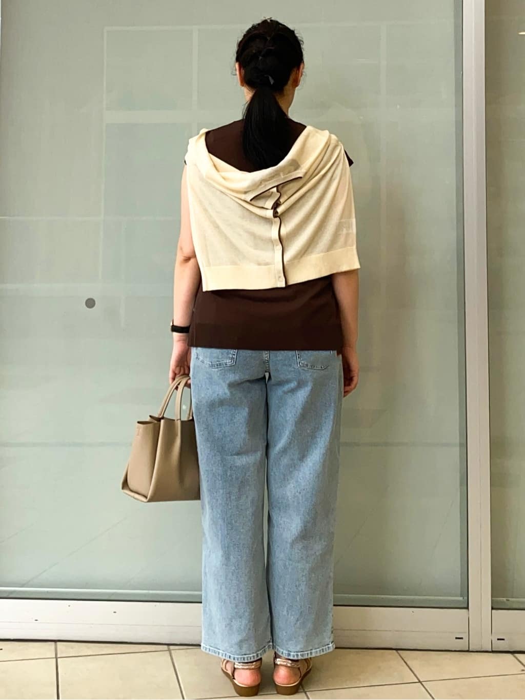 Jeanさんの「OPAQUE.CLIP｜ロゴフレンチスリーブニット【洗濯機洗い可／UV／接触冷感／抗ピル】」を使ったコーディネート