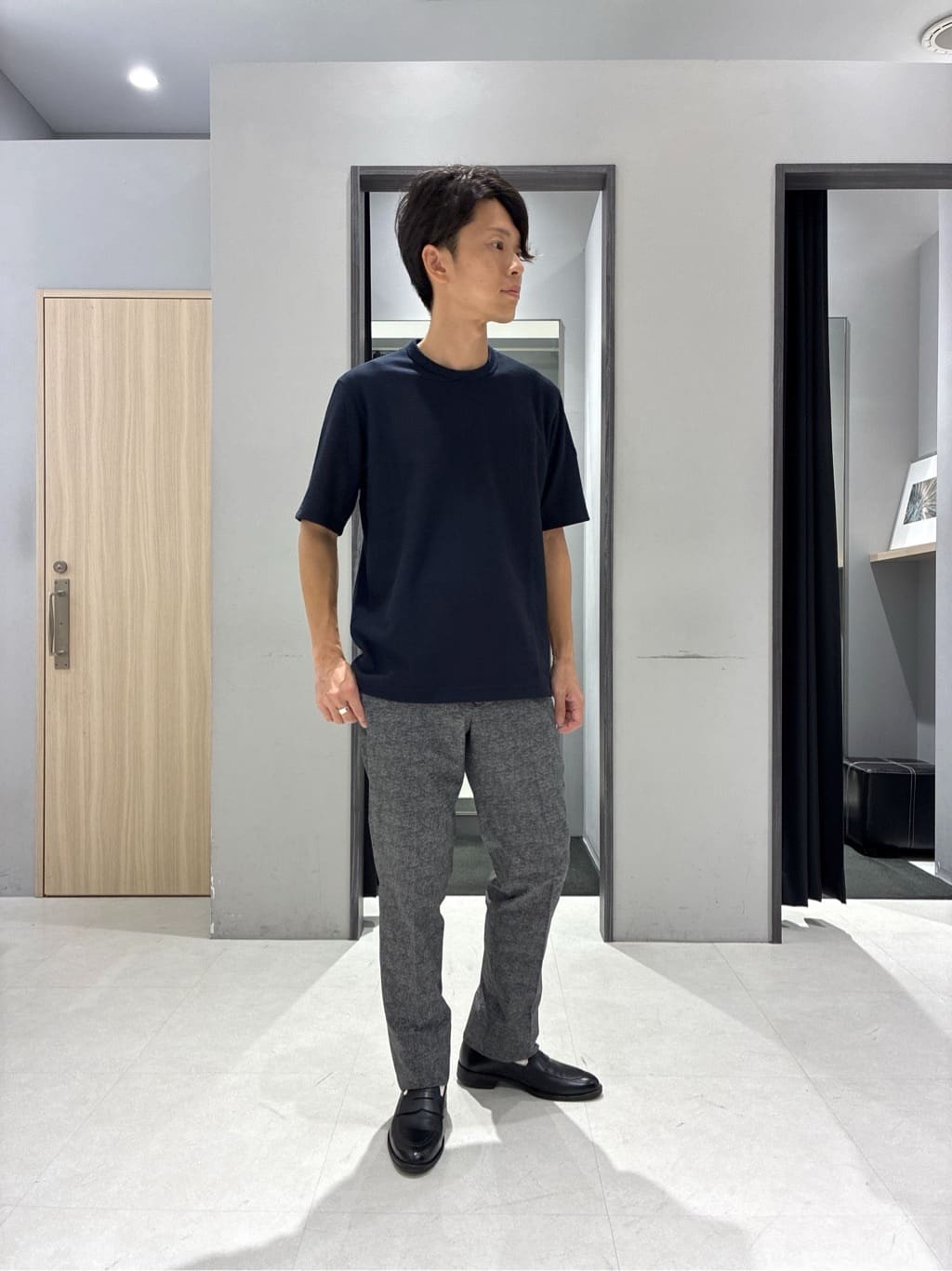 わいずみさんの「TAKEO KIKUCHI｜【抗菌防臭】COOL DOTS（R）ドビープリント ジャケット」を使ったコーディネート