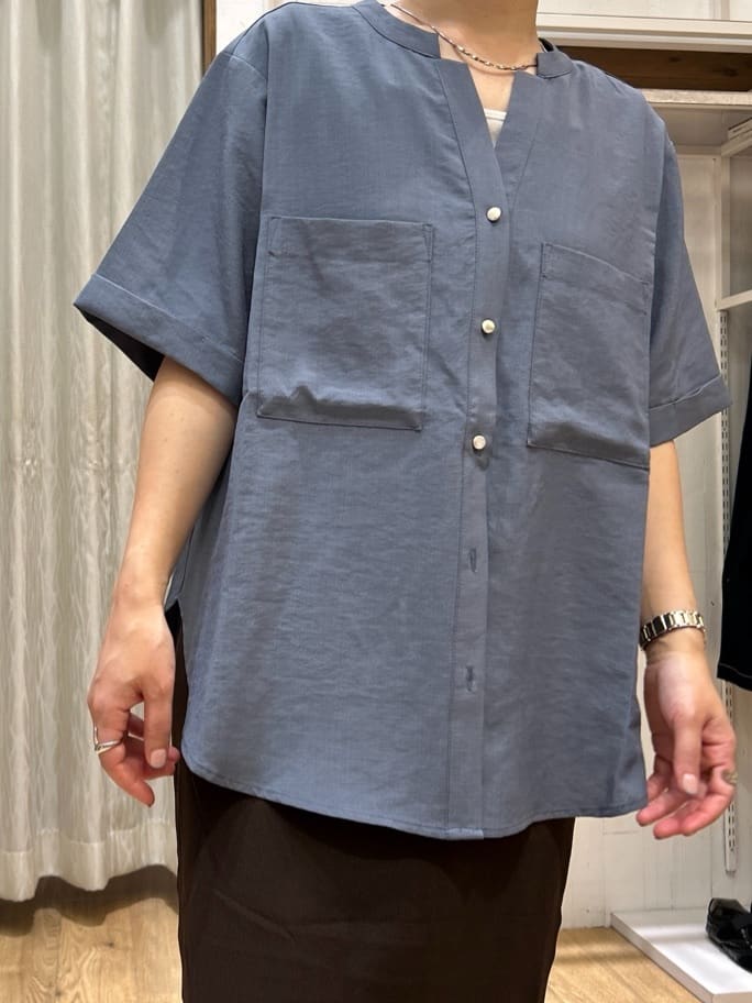 ga_riさんの「THE SHOP TK｜ダブルポケット5分袖シャツ/体型カバー／洗濯機OK」を使ったコーディネート