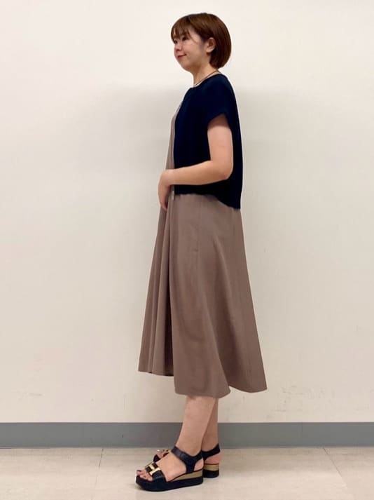 まいこさんの「INDIVI｜【UVケア】エアリージョーゼット キャミワンピース」を使ったコーディネート