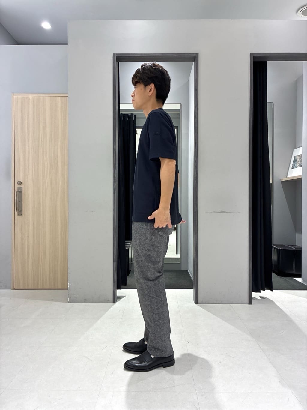 わいずみさんの「TAKEO KIKUCHI｜【抗菌防臭】COOL DOTS（R）ドビープリント ジャケット」を使ったコーディネート