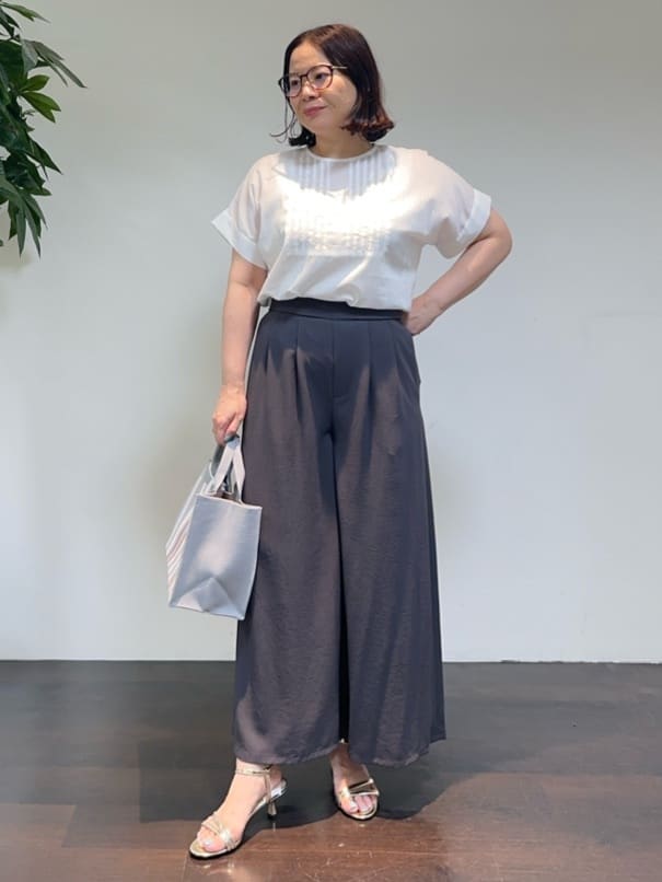 Asamiさんの「UNTITLED｜【手洗い可】マルチストライプニットバッグ」を使ったコーディネート