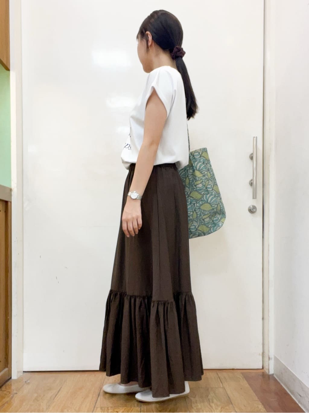 sakiさんの「SHOO･LA･RUE｜◆【洗える】透かし編みニットパンプス」を使ったコーディネート