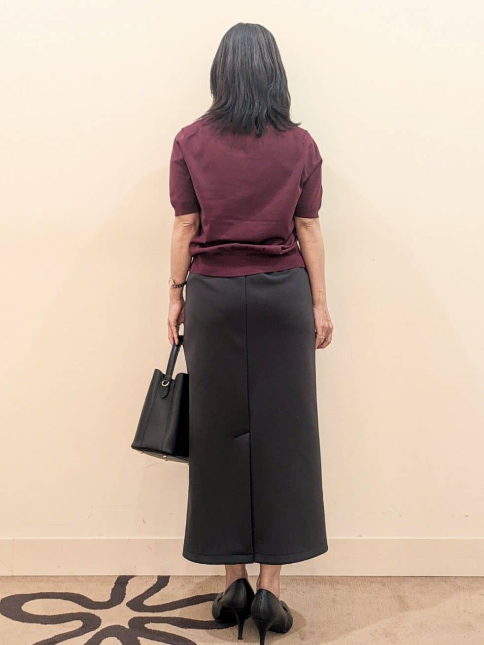 laverさんの「UNTITLED｜【後ろウエストゴム/ストレッチ性/オンオフ】ジャージナロースカート」を使ったコーディネート