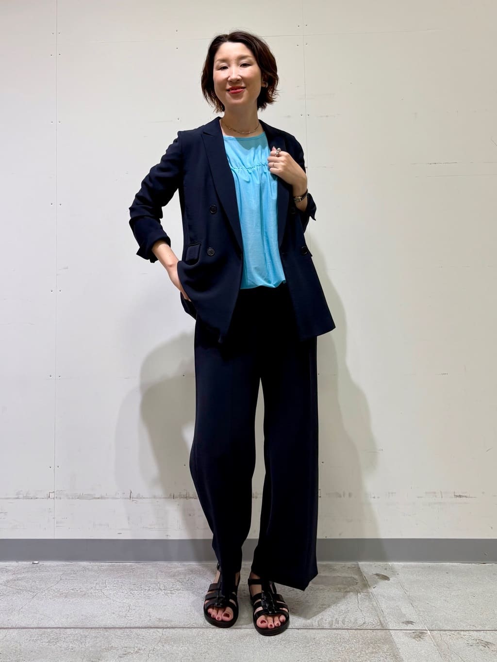 yuriさんの「INDIVI｜【着る日傘／遮熱／UVケア】ワイドパンツ」を使ったコーディネート