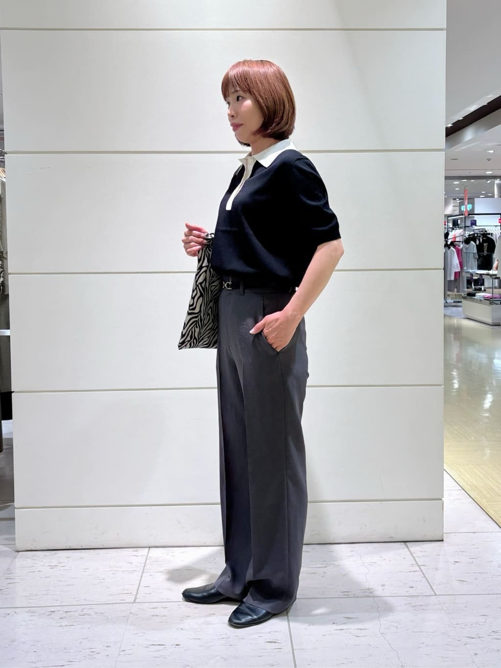 Satoさんの「UNTITLED｜【トレンド/きれいめ】5分袖ポロニット」を使ったコーディネート