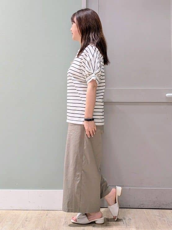 チグ♪さんの「grove｜サマーハイパーストレッチワイドパンツ」を使ったコーディネート