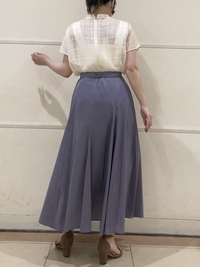 watanabeさんの「UNTITLED｜【シアー】チェックスタンドネックブラウス」を使ったコーディネート